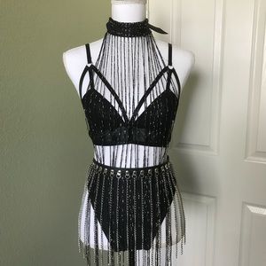 *NEW COLORS* REIGN- Sparkle fringe tassel choker